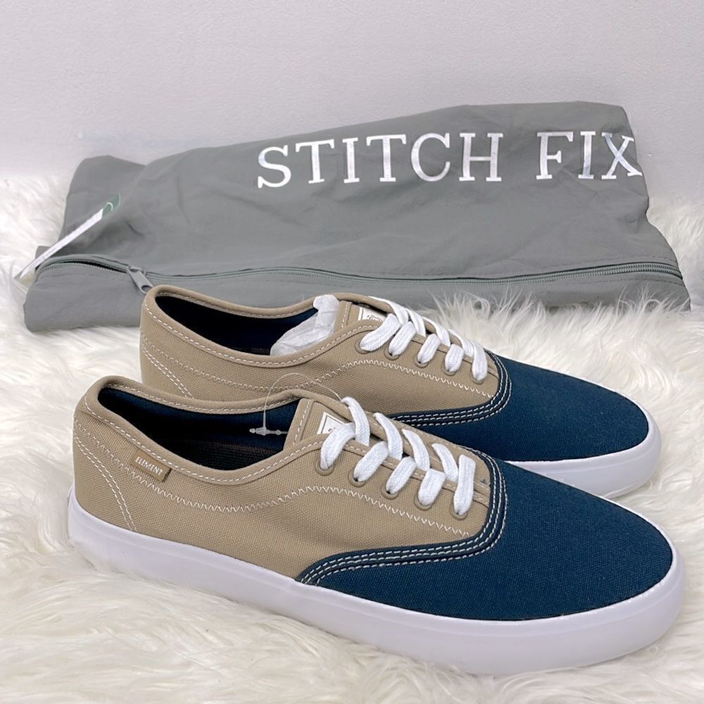 Element| NEW khaki / blue sneakers 7.5 new low top , from stitch fix .